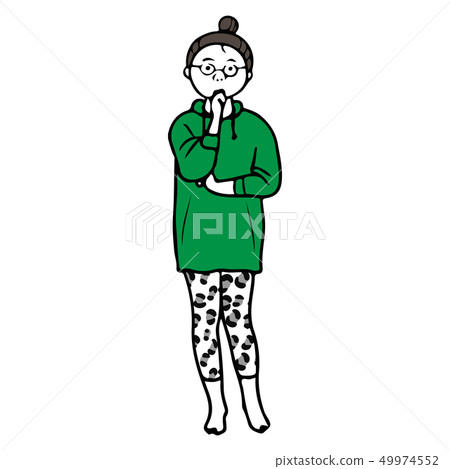 Woman in a dress wearing a pose to think about 49974552