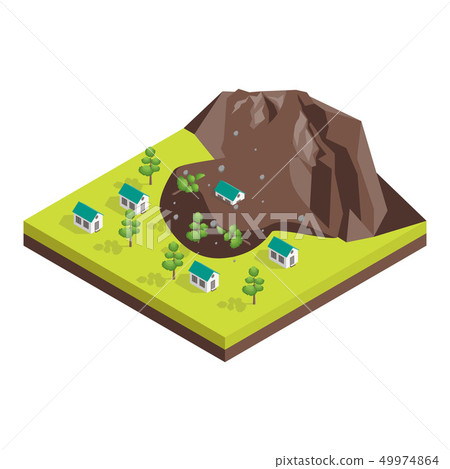 Nature Disaster Concept 3d Isometric View. Vector Nature Disaster Concept 3d Isometric View. Vector 49974864
