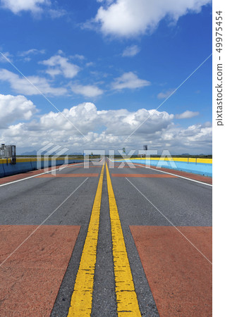 White cloud on the sky at Empty road. White cloud on the sky at Empty road. 49975454