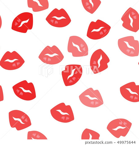 Red lips, Seamless Wallpaper pattern.  49975644