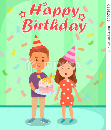 Birthday Celebration with Friends and Confetti. Birthday Celebration with Friends and Confetti. 49975659