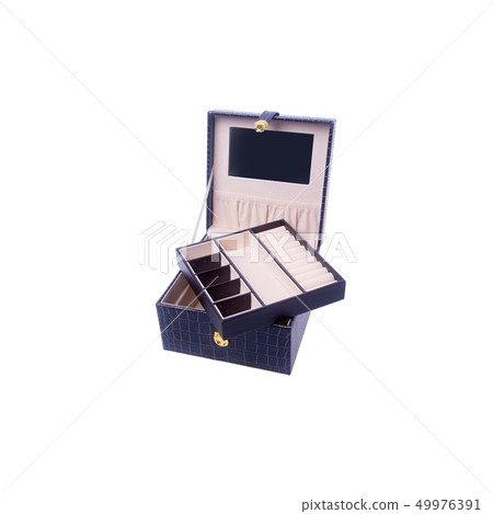 jewelry box or leather jewelery box on background. jewelry box or leather jewelery box on background. 49976391