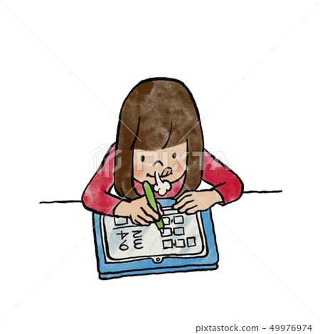 Children studying on tablet 49976974