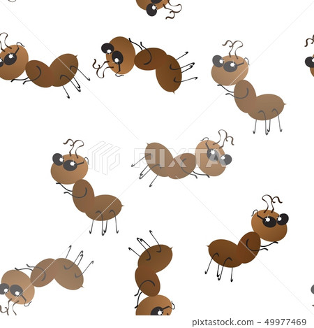 A colony of small working ants on the way. Seamles A colony of small working ants on the way. Seamles 49977469