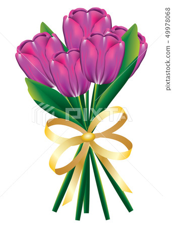 Tulip bouquet with bow Tulip bouquet with bow 49978068