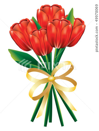 Tulip bouquet with bow Tulip bouquet with bow 49978069