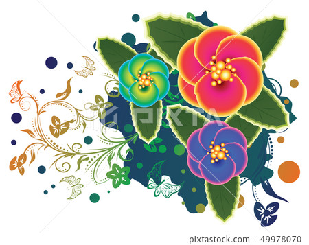 Tropical Flower and Floral Ornament Tropical Flower and Floral Ornament 49978070