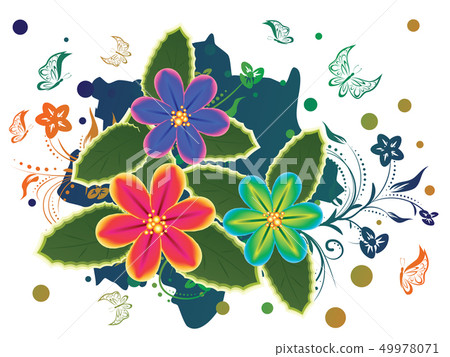 Tropical Flower and Floral Ornament Tropical Flower and Floral Ornament 49978071