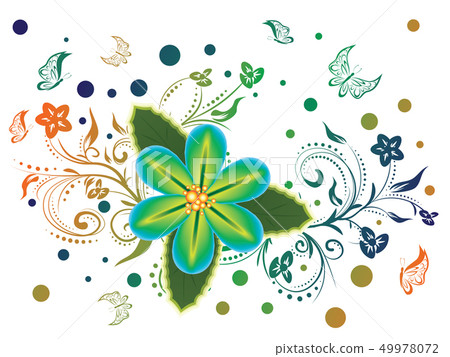 Tropical Flower and Floral Ornament Tropical Flower and Floral Ornament 49978072