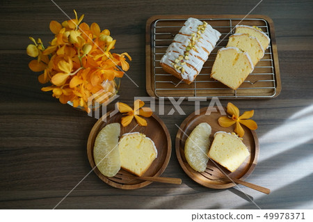 Pound Cake With Lemon Or Lime Butter Cake Stock Photo