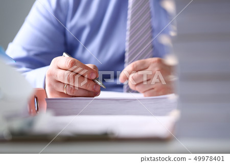 Arm fill and sign important form clipped to pad Arm fill and sign important form clipped to pad 49978401