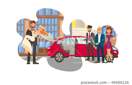 Married Couple, Newly Weds Flat Color Illustration Married Couple, Newly Weds Flat Color Illustration 49980226