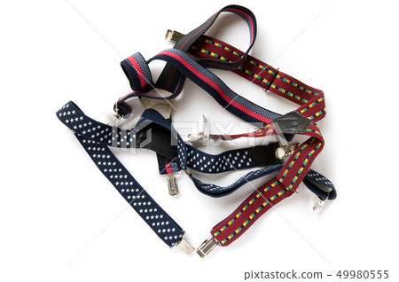 Set suspenders on white 49980555