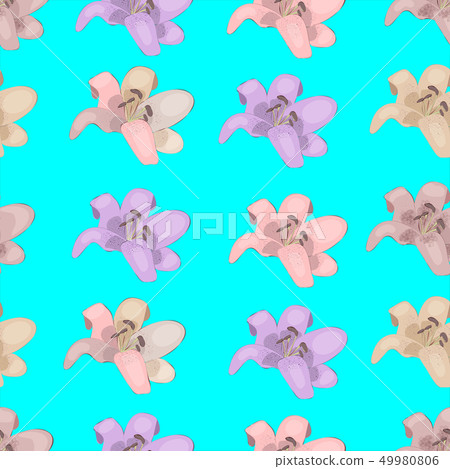 A seamless pattern of colorful lilies 49980806