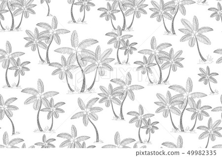 gray vector palm trees isolated on white 49982335