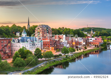 Augusta, Maine, USA downtown skyline on the 49982824
