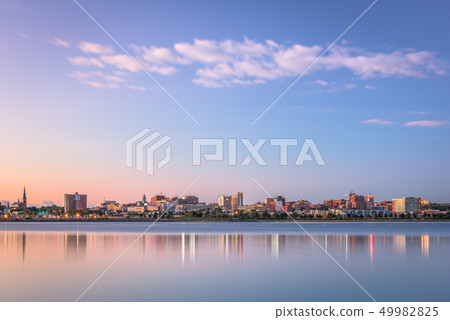 Portland, Maine, USA downtown skyline from Back 49982825