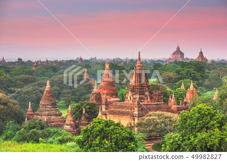 Bagan, Myanmar ancient temple ruins landscape in 49982827