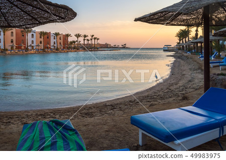 View of a lagoon of the Red Sea at sunrise View of a lagoon of the Red Sea at sunrise 49983975