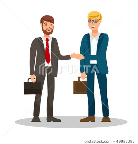 Colleagues Meeting Flat Color Vector Illustration Colleagues Meeting Flat Color Vector Illustration 49985393