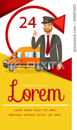 24 Hours Taxi Service Ad Flyer Vector Illustration 24 Hours Taxi Service Ad Flyer Vector Illustration 49985405