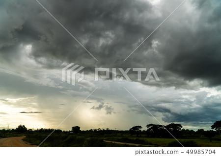 thunder storm sky Rain clouds thunder storm sky Rain clouds 49985704