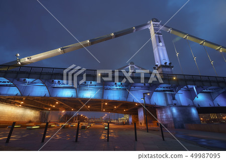 Moskva river and Krymsky bridge at bright night Moskva river and Krymsky bridge at bright night 49987095