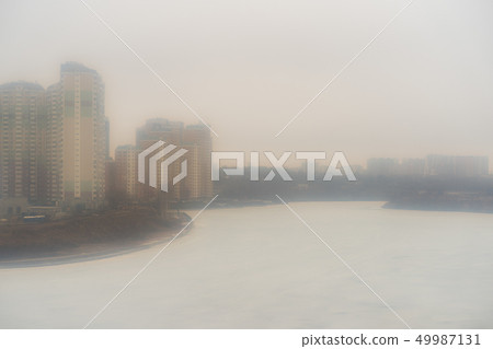Defocused image of Moscow in fog Defocused image of Moscow in fog 49987131