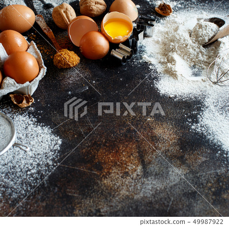 Ingredients and utensils for baking 49987922