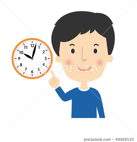 Male: Men's Pointing Check Pose Clock 49988520