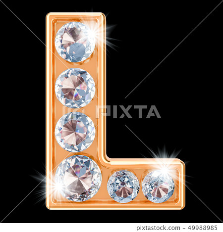 L Diamond Golden letter L with diamonds. 3D rendering - Stock Illustration ...
