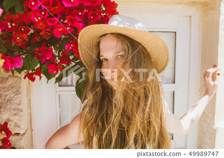smiling girl with tangled hair 