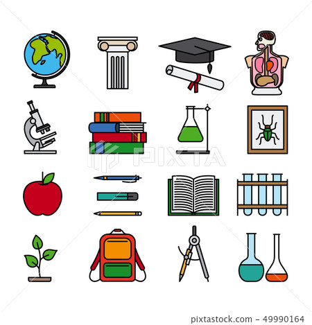 Education color line icons Education color line icons 49990164