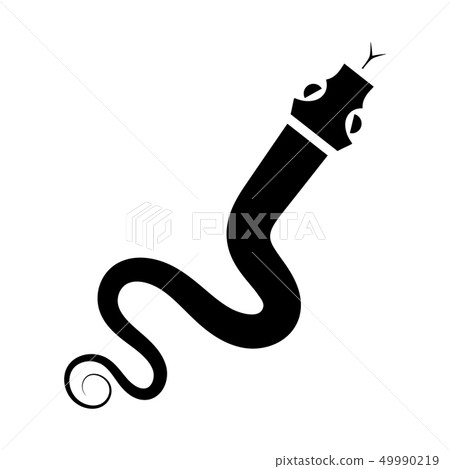 Snake silhouette illustration. Black serpent 49990219