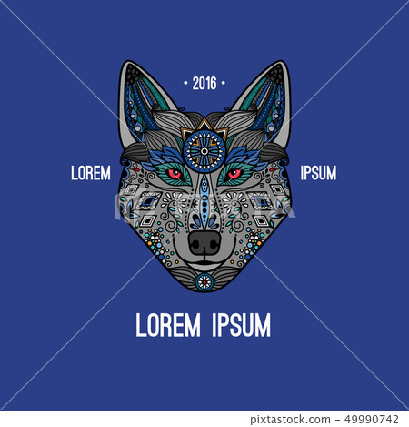 Boho Style Wolf Logo Stock Illustration 49990742 Pixta