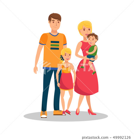 Family Values Flat Cartoon Vector Illustration 49992126