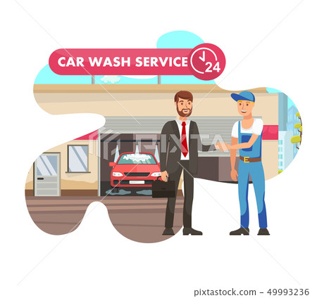 Client in Car Wash Service Isolated Illustration 49993236