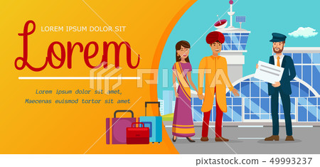 Family Overseas Vacation Flat Color Banner Layout Family Overseas Vacation Flat Color Banner Layout 49993237
