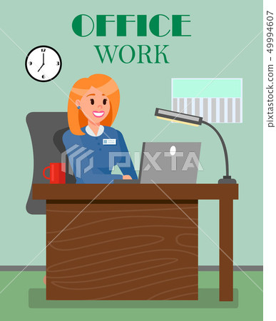 Boss Working in Office Flat Vector illustration Boss Working in Office Flat Vector illustration 49994607