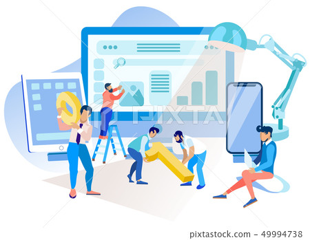 Team is Developing Application Vector Illustration - Stock Illustration ...
