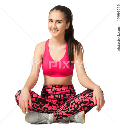 Young sporty girl isolated 49994926