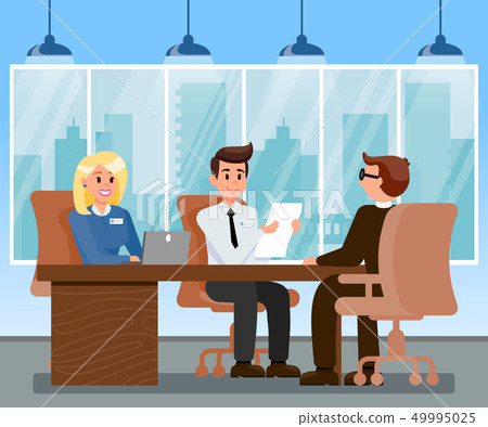 HR Managers Interviewing Applicant Illustration HR Managers Interviewing Applicant Illustration 49995025