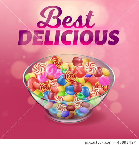 Banner Written Best Delicious on Pink Background. Banner Written Best Delicious on Pink Background. 49995487
