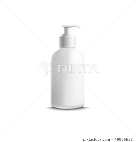 Bottle for liquid cosmetic products with dispenser mockup vector isolated. Bottle for liquid cosmetic products with dispenser mockup vector isolated. 49996658