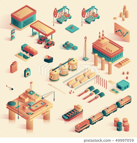 Business in Refinery Mini Plant Isometric 3d. 49997059