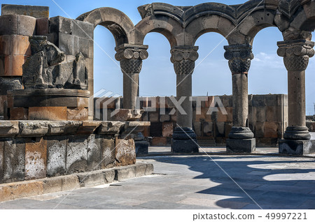 The restored ruins of the temple of Zvarnots. The restored ruins of the temple of Zvarnots. 49997221