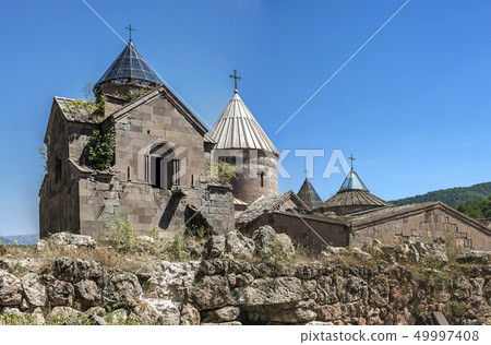 General view of the monastery complex Goshavank. General view of the monastery complex Goshavank. 49997408
