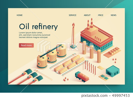 Vector Illustration is Written Oil Refinery Slide. Vector Illustration is Written Oil Refinery Slide. 49997453