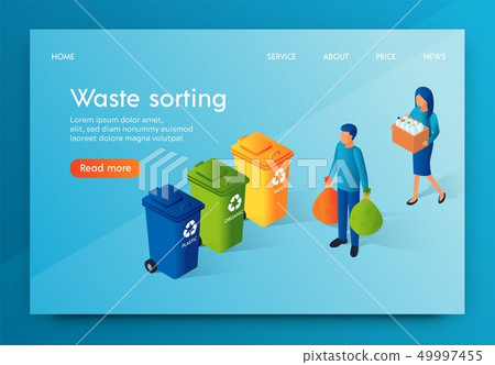 Landing Banner Waste Sorting Responsible Society. Landing Banner Waste Sorting Responsible Society. 49997455