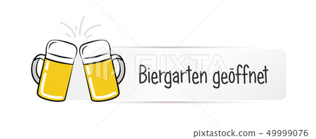 beer garden open typography white label isolated on a white background 49999076